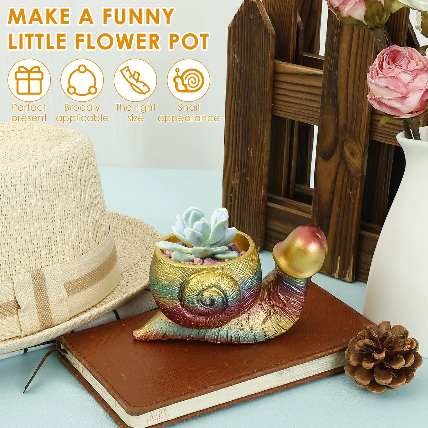 Rainbow Snail Planter