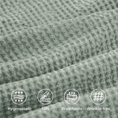 Sage Haven Cotton Waffle Queen Duvet Cover