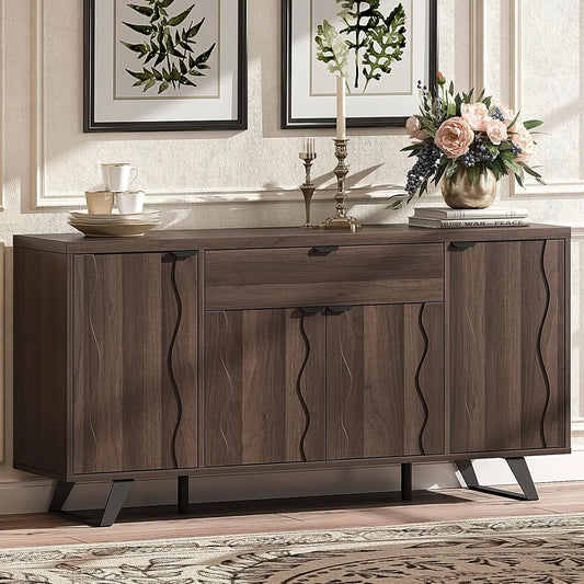 RoyalCraft WaveLine Mid-Century Sideboard Buffet Cabinet