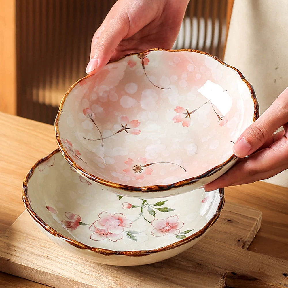 Sakura Bloom Hand-Painted Ceramic Bowl