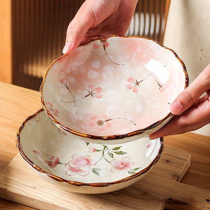 Sakura Bloom Hand-Painted Ceramic Bowl
