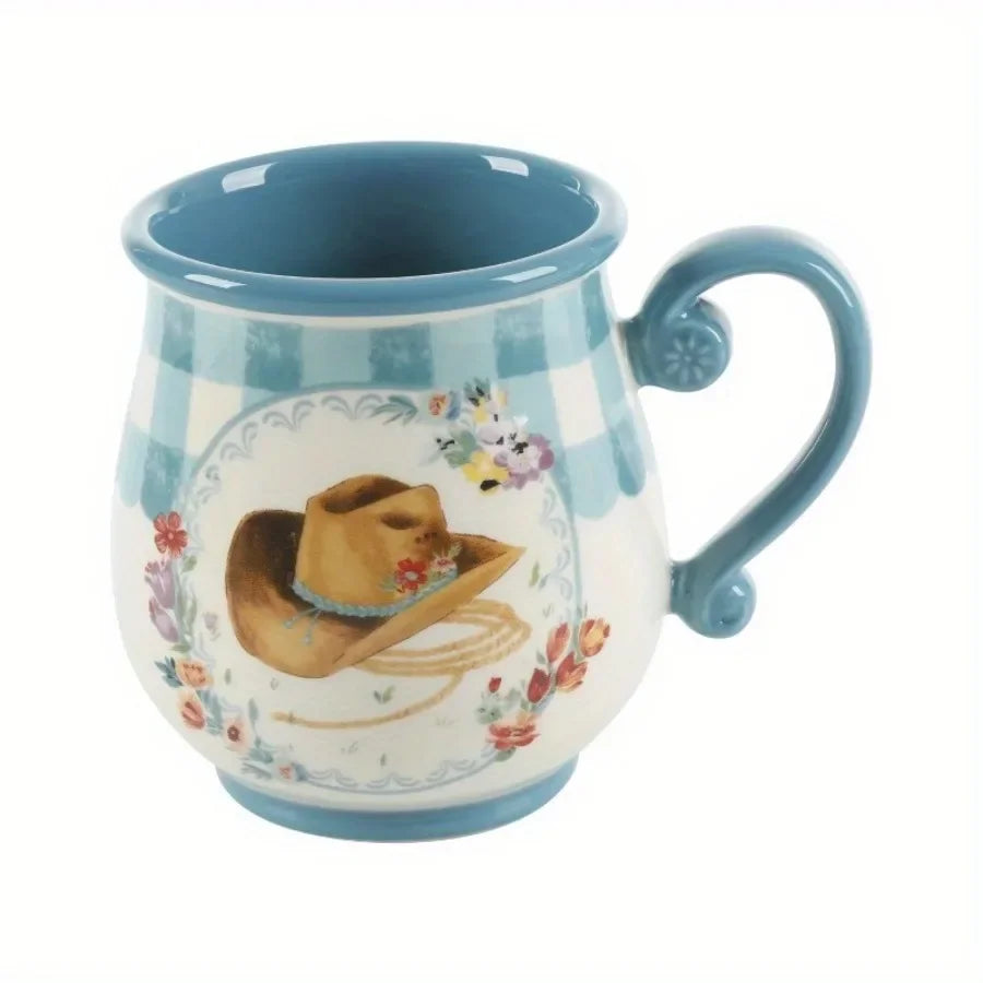 CountryCharm Plaid Pottery Mug Set (4-Piece)