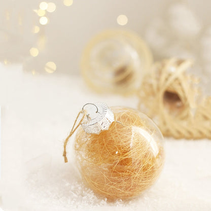 Linen Gold Transparent Christmas Balls
