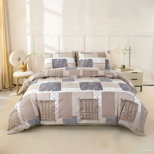 3-Piece Chic Patchwork Duvet Cover Set
