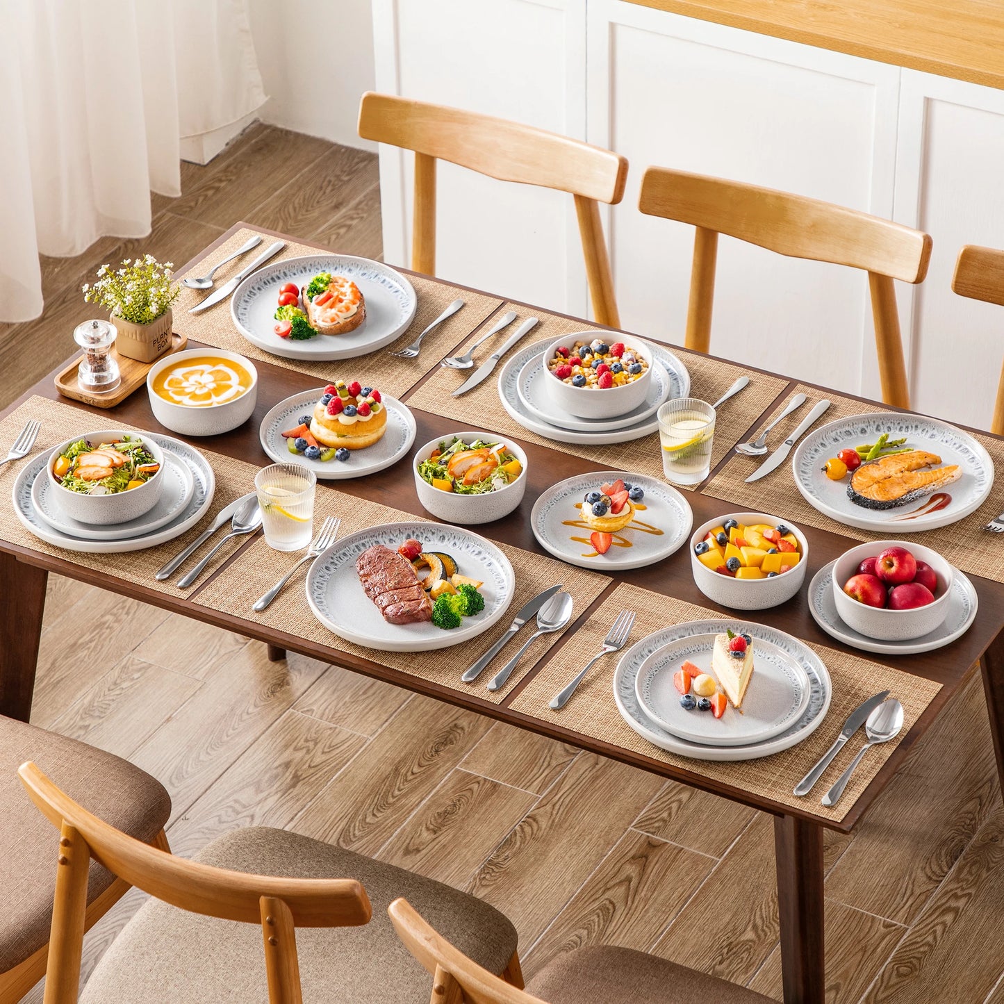 Frosted Mist Stoneware Dinnerware Set