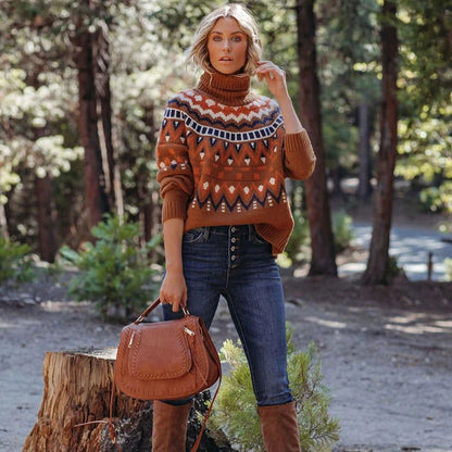 Autumn Geometric Knit Sweater