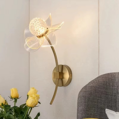 Aurora Bloom Brass Wall Light