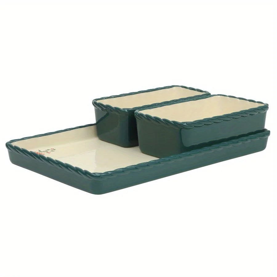 Vintage Bloom Ceramic Bakeware Set Of 4