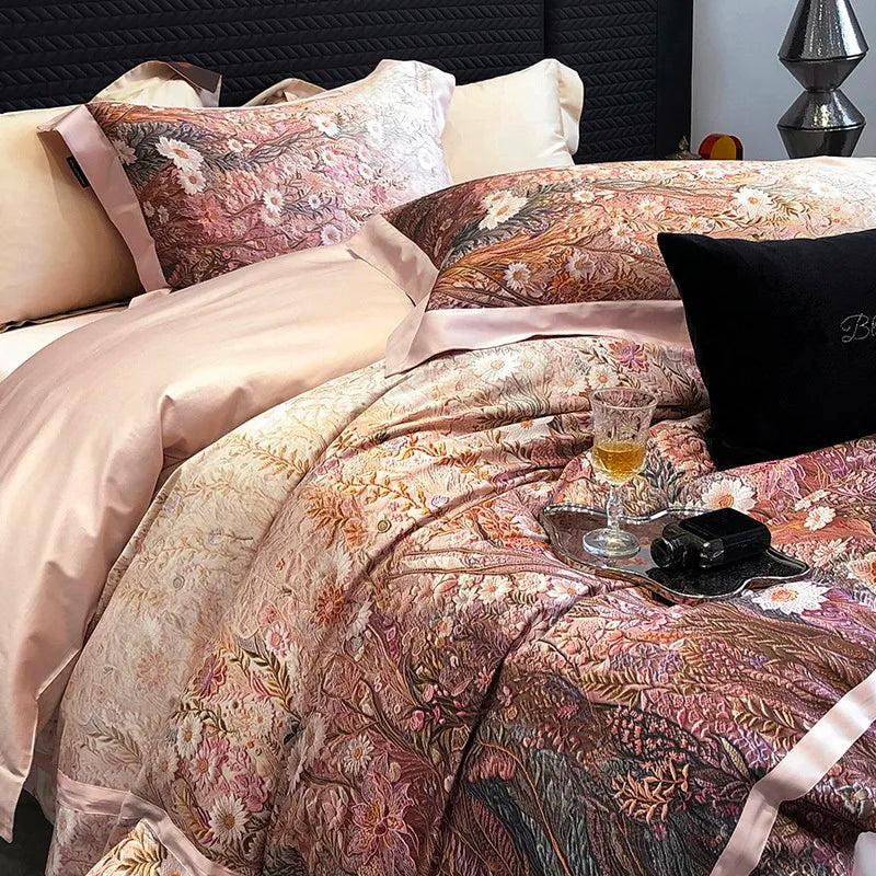 Verdant Bloom 600TC Egyptian Cotton Duvet Set