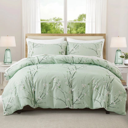 Sakura Spring Green Duvet Cover Set