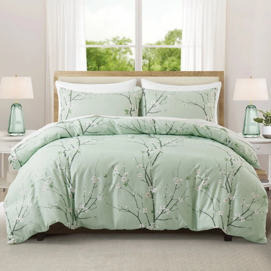 Sakura Spring Green Duvet Cover Set