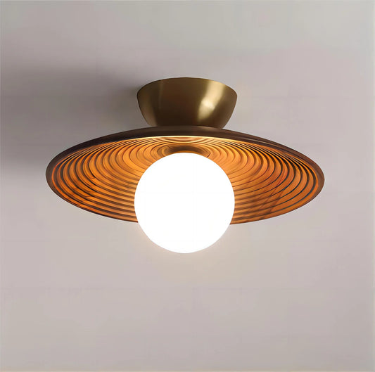 Aurora Wood Disc Ceiling Lamp