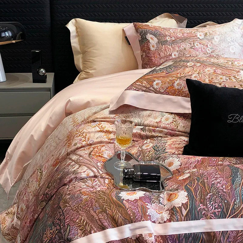 Verdant Bloom 600TC Egyptian Cotton Duvet Set