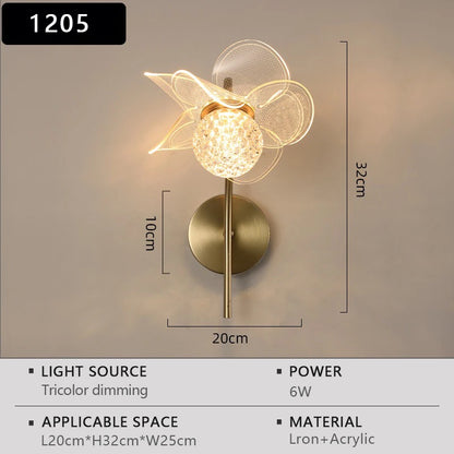 Aurora Bloom Brass Wall Light