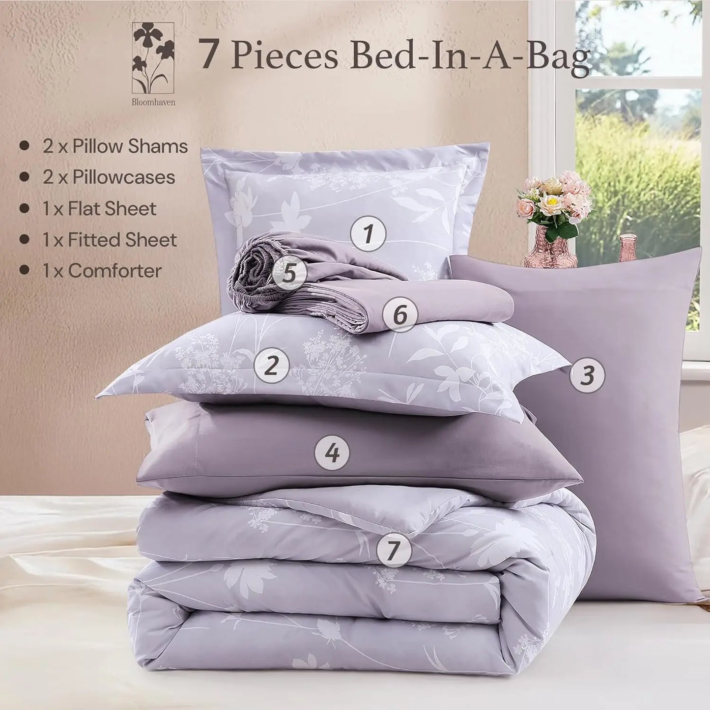 Lavender Mist Floral Duvet Set