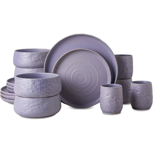 LavendraLuxe™ 16-Piece Stoneware Dinnerware Set