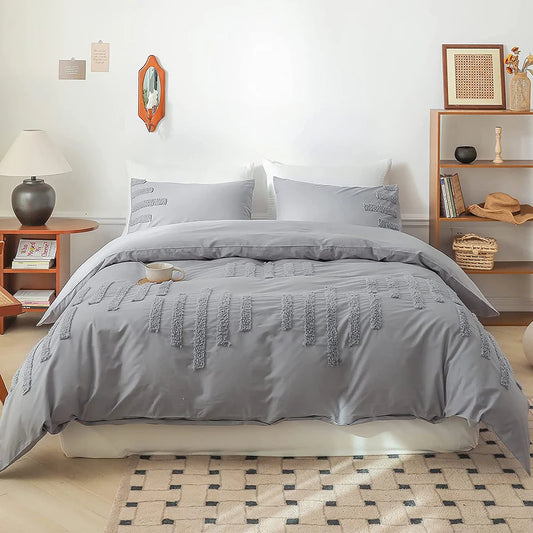 Stonefall Tufted Cotton Duvet Set