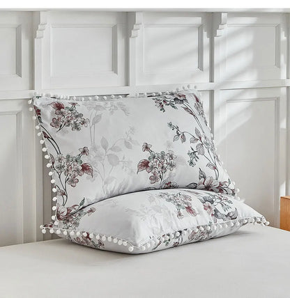 Moonlit Blossom Pom-Pom Duvet Set