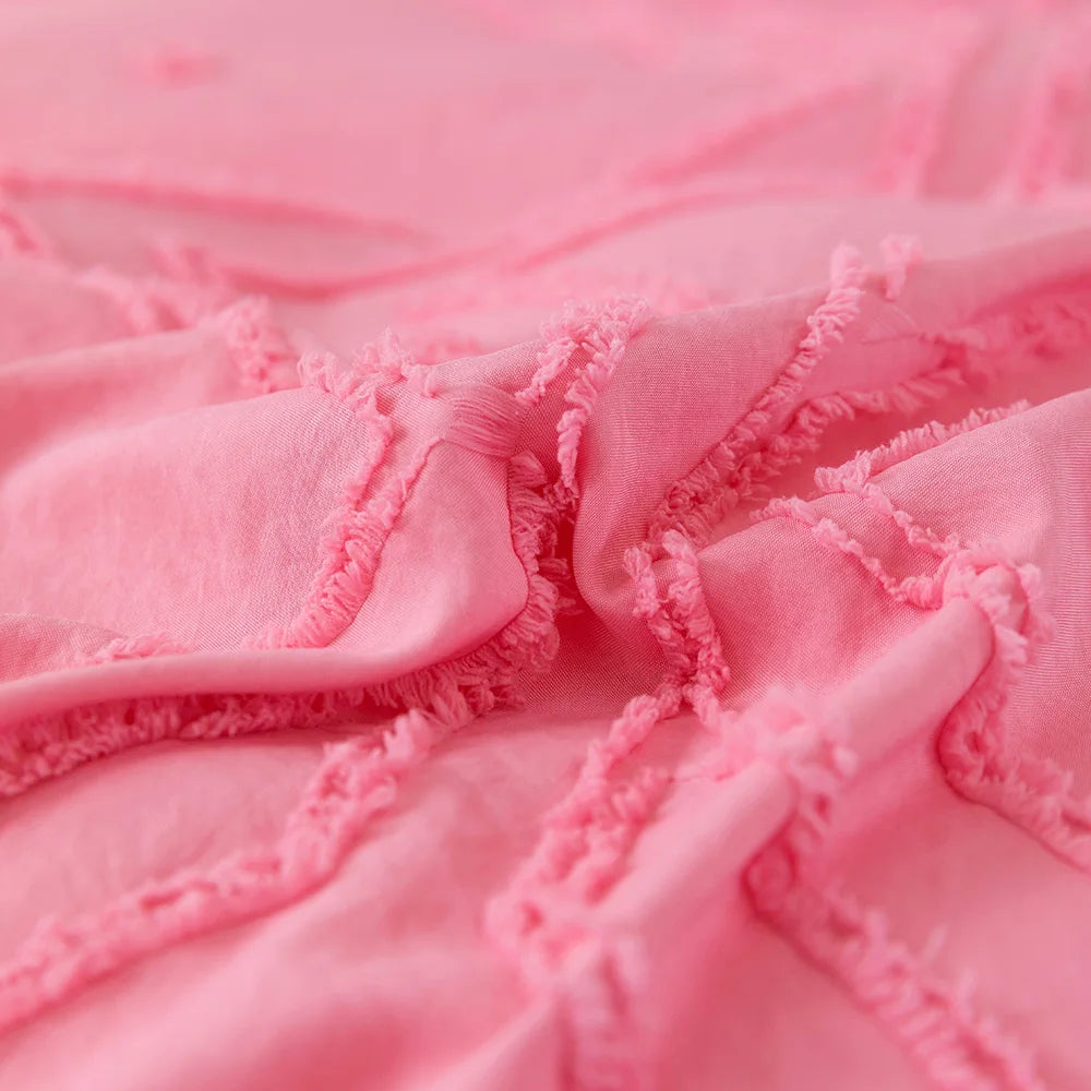 Roselle Tufted Geometric Duvet Cover Set