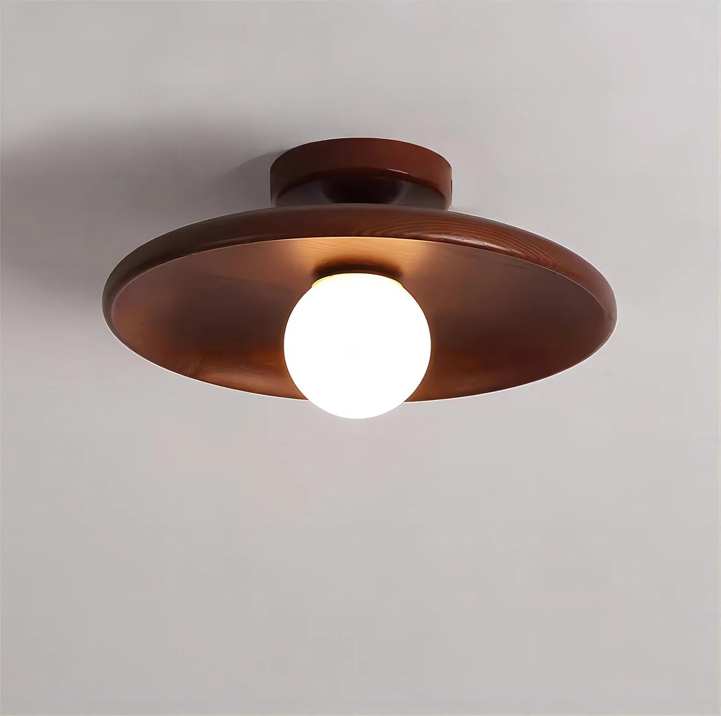 Aurora Wood Disc Ceiling Lamp