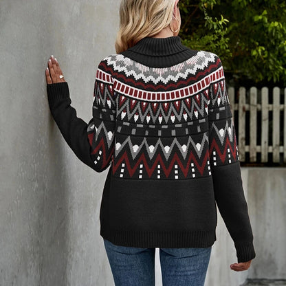 Autumn Geometric Knit Sweater