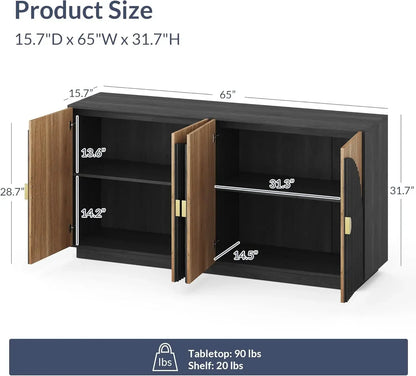 ArcFlute 65″ Buffet Sideboard