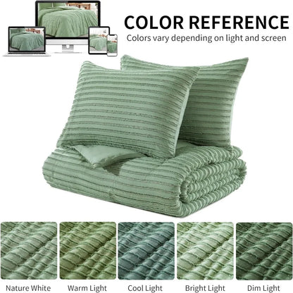 Sage Green Oversized King Tufted Bedding Set