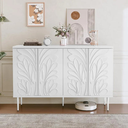 RoyalCraft FloraRelief 3D Carved Sideboard Cabinet