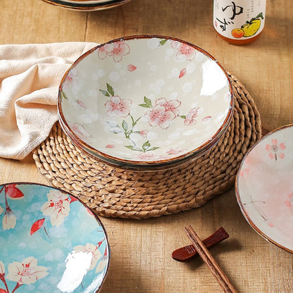 Sakura Bloom Hand-Painted Ceramic Bowl