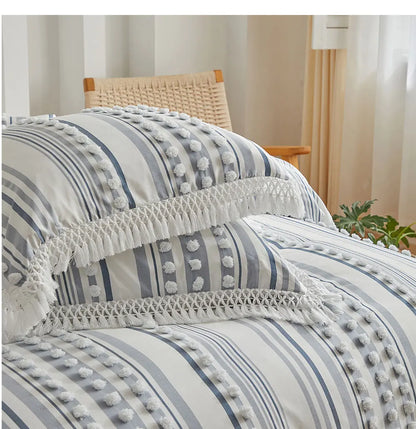 WanderWeave Pom-Stripe Bedding Set