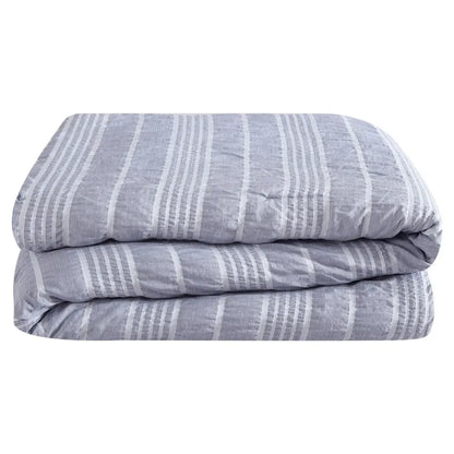 Navy Stripe Comforter Set