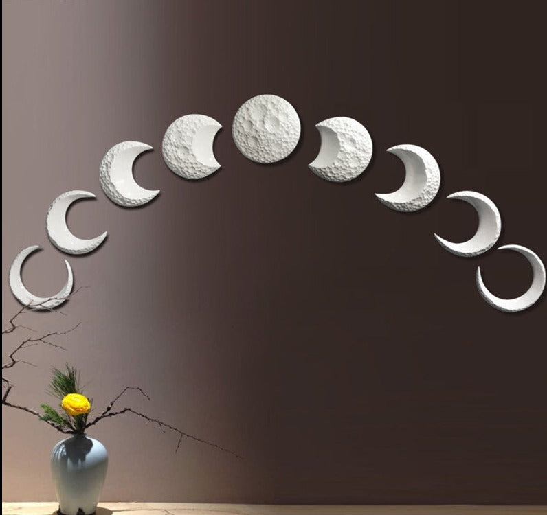 Ceramic Simulation Moon Phases Wall Decor
