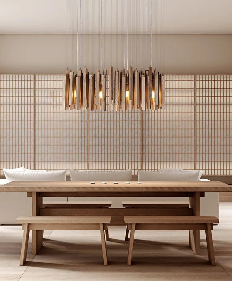 Strata Forge Wooden Chandelier