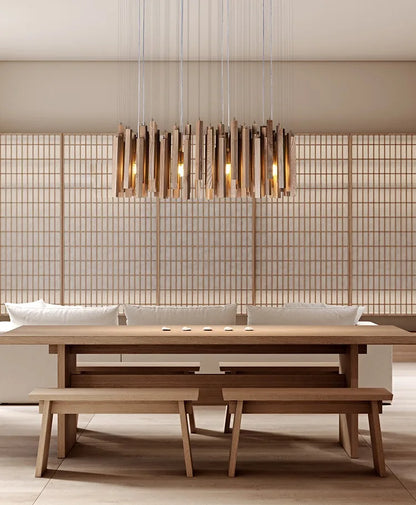 Strata Forge Wooden Chandelier