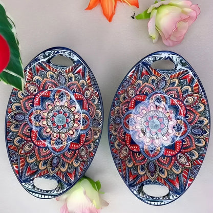 Bohemian Mandala Ceramic Serving Bowls