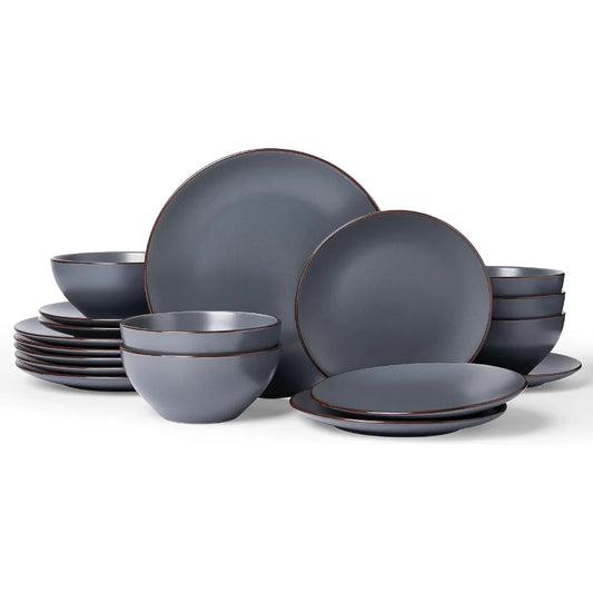 Venara Charcoal™ 18-Piece Stoneware Dinnerware Set