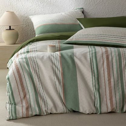 NORDÉLLE Cotton Stripe Duvet Cover Set