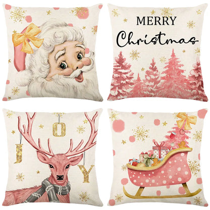 4 Pcs Christmas Cushion Covers