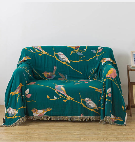 Songbird Haven Cotton Blanket