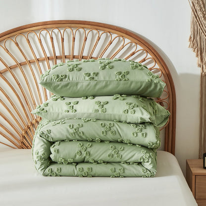 Verdant Blossom Tufted Bedding Set