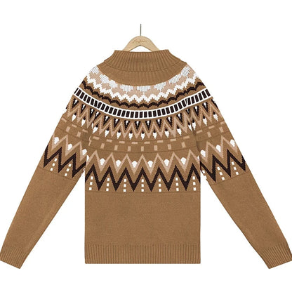 Autumn Geometric Knit Sweater