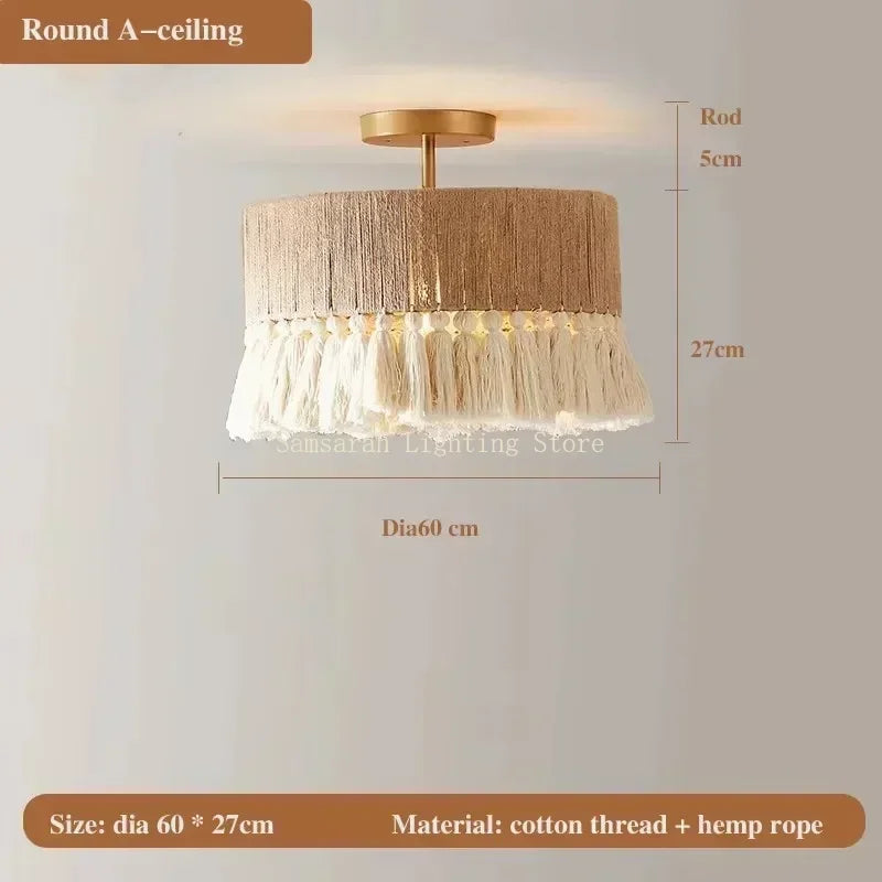 Liora Woven Halo Tassels Pendant Light