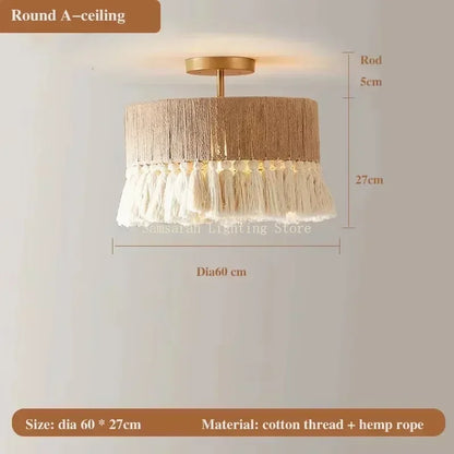 Liora Woven Halo Tassels Pendant Light