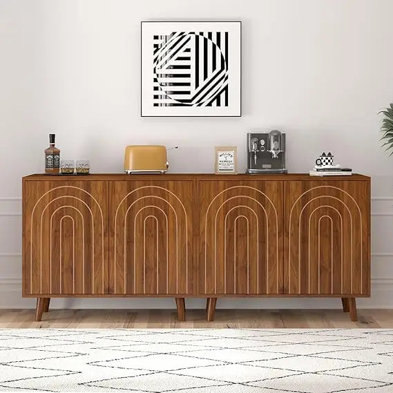 RoyalCraft ArcLine Modern Sideboard Cabinet Set