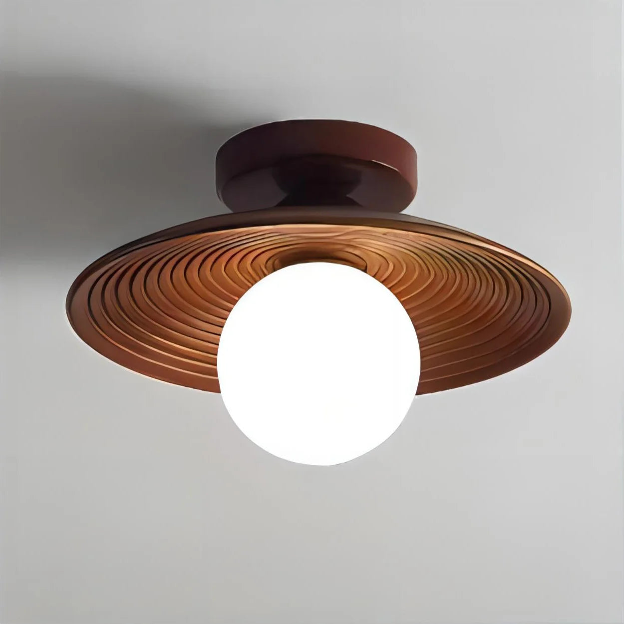 Aurora Wood Disc Ceiling Lamp