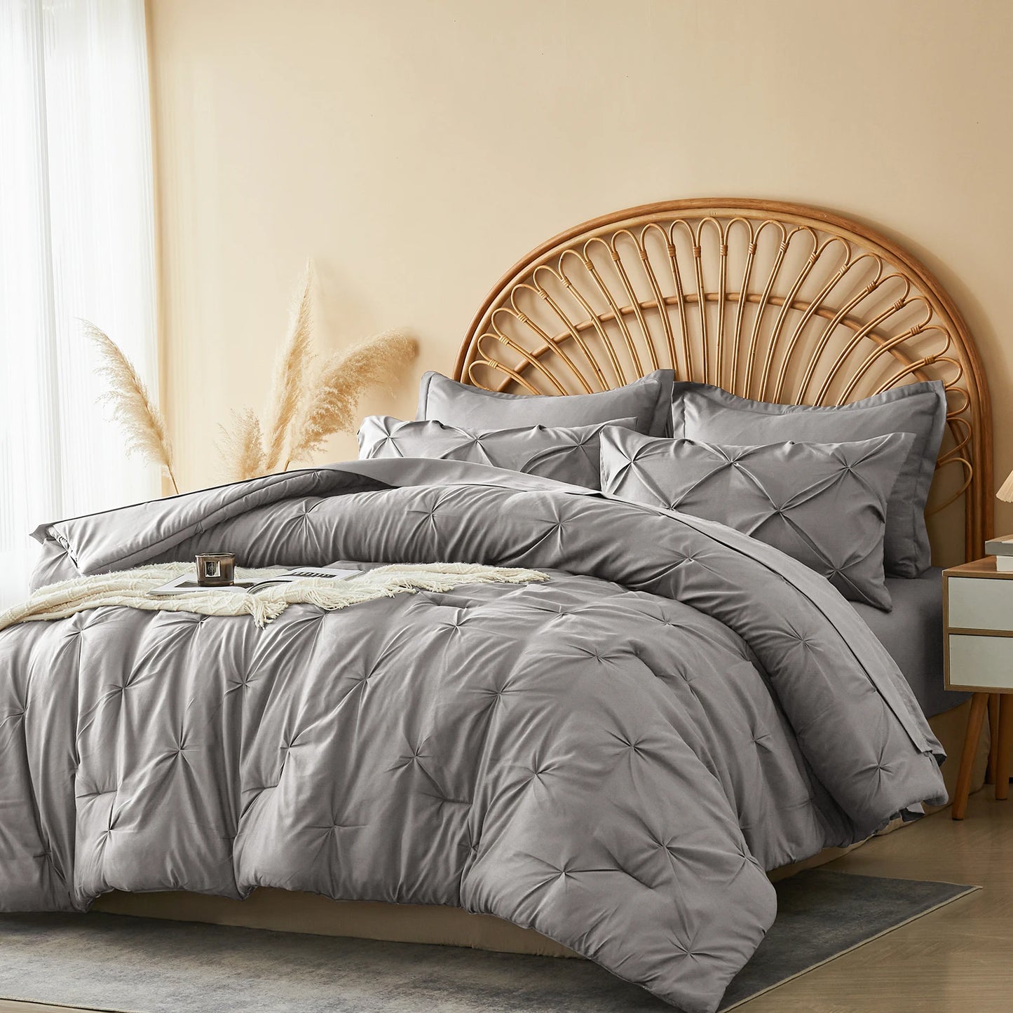 The Silver Pleat Comforter Set