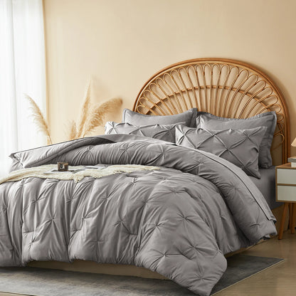 The Silver Pleat Comforter Set