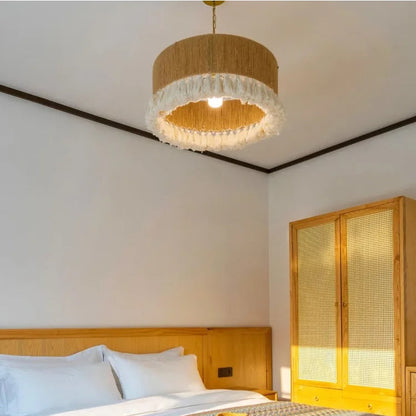 Liora Woven Halo Tassels Pendant Light