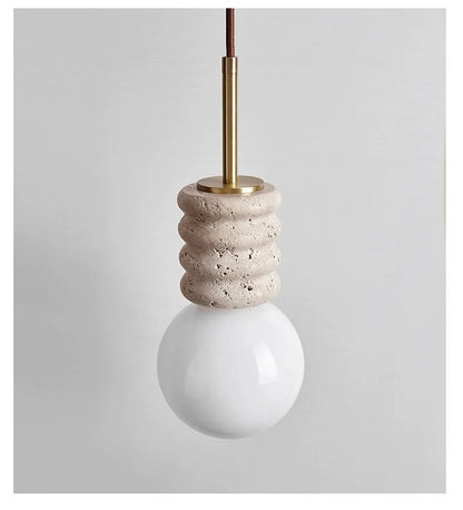 Modern Beige Travertine Pendant Light