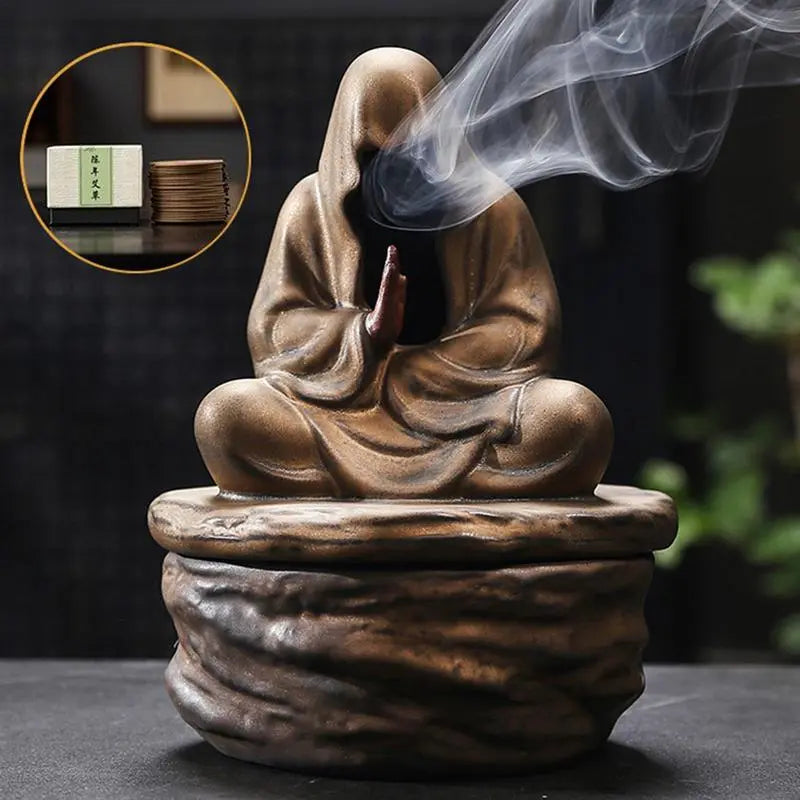 Meditative Monk Incense Burner